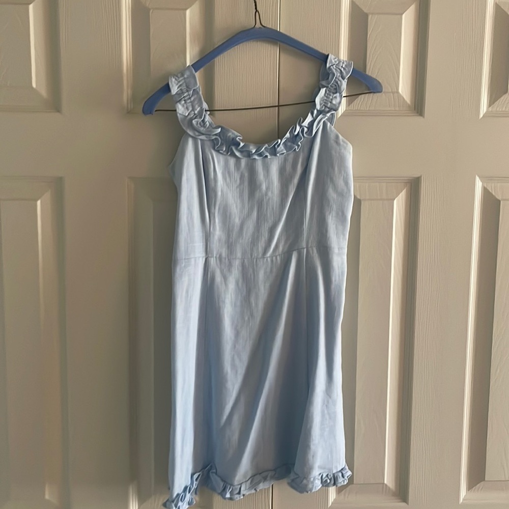 Blue off the shoulder versatile dress